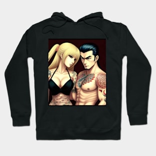 Manga tattoo couple boyfriend girlfriend Hoodie